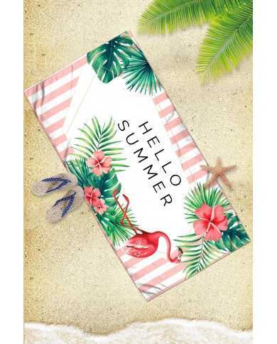 Hello Summer Flamingo Hafif ve Kum Tutmayan Plaj Havlusu | Sporsuit