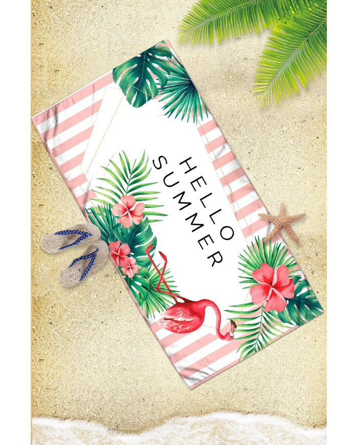 Hello Summer Flamingo Hafif ve Kum Tutmayan Plaj Havlusu | Sporsuit