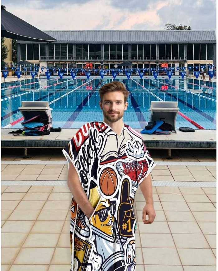 Unisex Havlu Panço - Hızlı Kuruyan Kapüşonlu Bornoz | Sporsuit