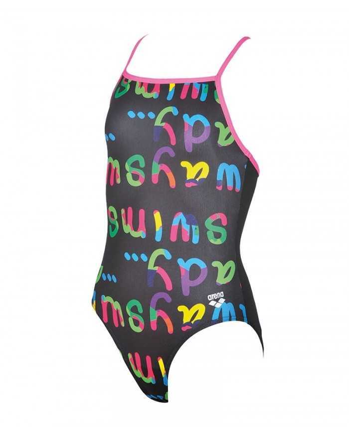 Arena G Log Jr One Piece Black-Paparazzi Kız Çocuk Mayosu