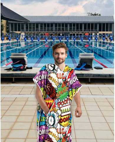 Unisex Havlu Panço - Hızlı Kuruyan Kapüşonlu Bornoz | Sporsuit