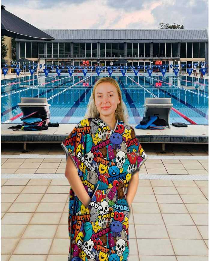 Unisex Havlu Panço - Hızlı Kuruyan Kapüşonlu Bornoz | Sporsuit