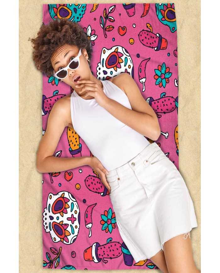 Mang Pink Hafif ve Kum Tutmayan Plaj Havlusu | Sporsuit