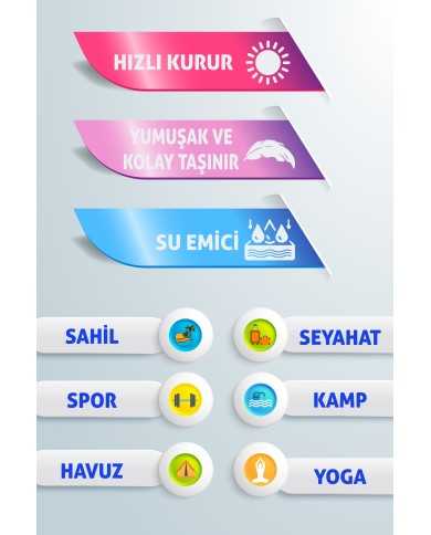 Salin Hafif ve Kum Tutmayan Plaj Havlusu | Sporsuit