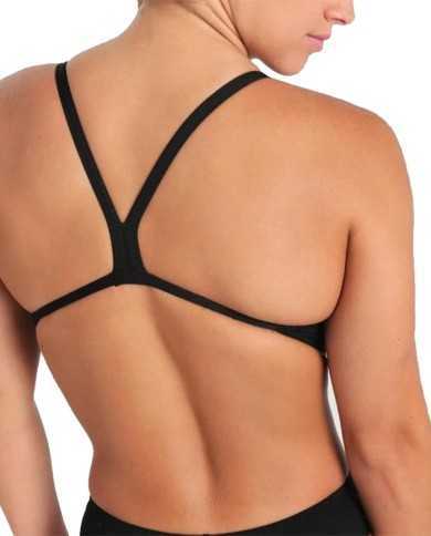 Arena Challenge Solid Siyah Kadın Antrenman Mayosu | Sporsuit