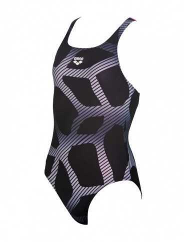 Arena G Spider Black-Fresia Rose Kız Çocuk Mayosu | Sporsuit