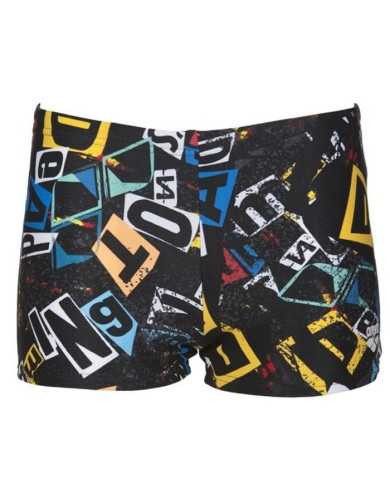 Arena B Rowdy Short Black-Multi Erkek Çocuk Mayosu | Sporsuit