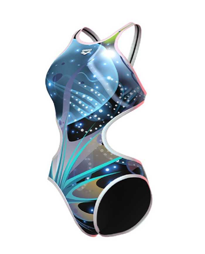 Arena W One Print Swimsuit Tech Back Kadın Antrenman Mayosu