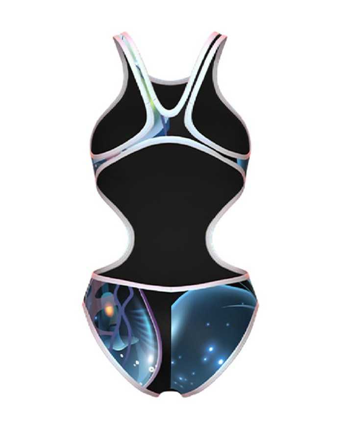 Arena W One Print Swimsuit Tech Back Kadın Antrenman Mayosu