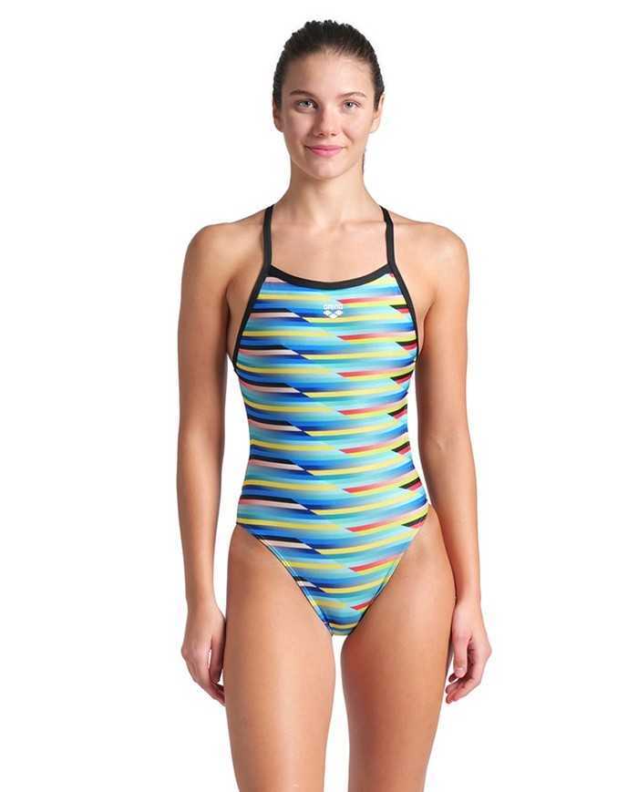 Arena Xcriss Cross Renkli Kadın Antrenman Mayosu | Sporsuit