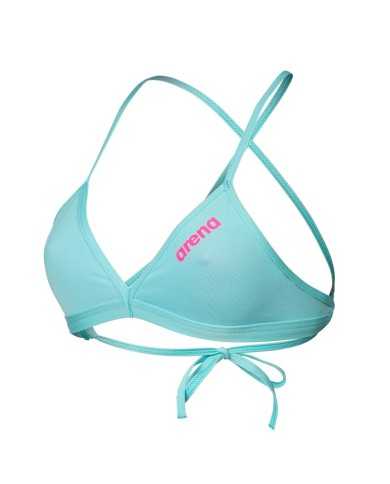 Arena Team Solid Kadın Bikini Üstü– Mavi, Klora Dayanıklı