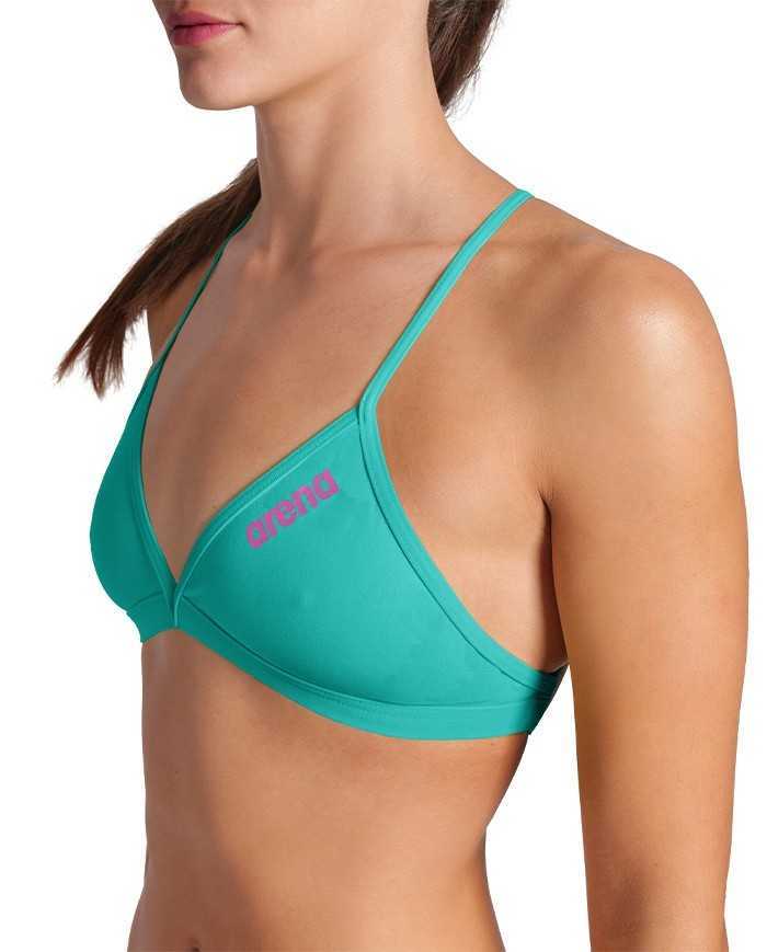 Arena Team Solid Kadın Bikini Üstü– Mavi, Klora Dayanıklı