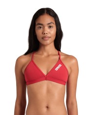 Arena Team Solid Kadın Bikini Üstü– Kırmızı, Klora Dayanıklı