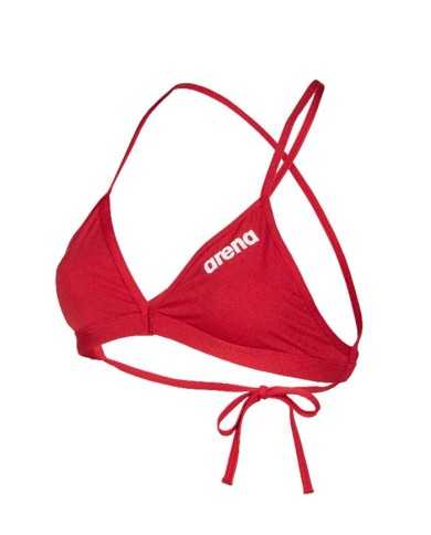 Arena Team Solid Kadın Bikini Üstü– Kırmızı, Klora Dayanıklı