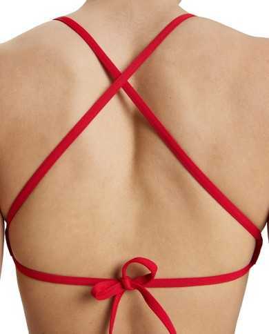 Arena Team Solid Kadın Bikini Üstü– Kırmızı, Klora Dayanıklı