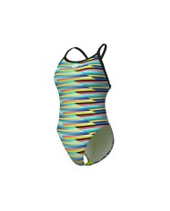 Arena G Racing Stripe Swimsuit Lightdrop Back Kız Çocuk Mayosu