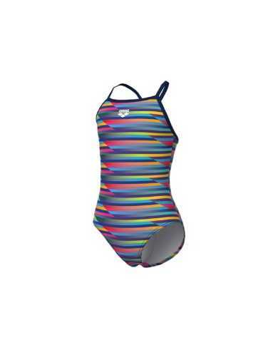 Arena G Racing Stripe Swimsuit Lightdrop Back Kız Çocuk Mayosu