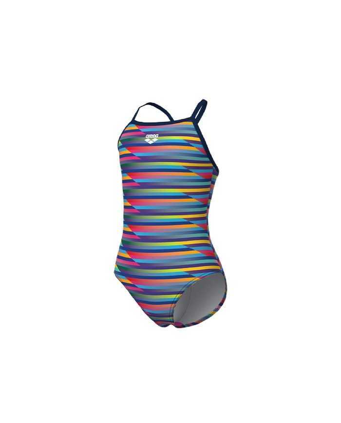 Arena G Racing Stripe Swimsuit Lightdrop Back Kız Çocuk Mayosu