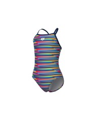 Arena G Racing Stripe Swimsuit Lightdrop Back Kız Çocuk Mayosu