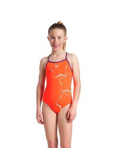 Arena G Star Graphic Swimsuit Lightdrop Back Kız Çocuk Mayosu