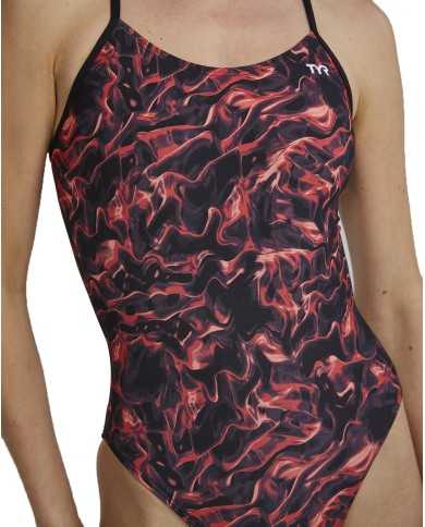 TYR Kadın Antrenman Mayosu Cutoutfit Energia Kırmızı