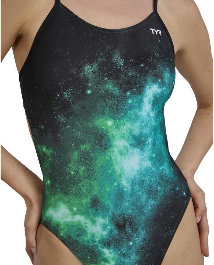 TYR Kadın Antrenman Mayosu Cutoutfit Starbne Yeşil