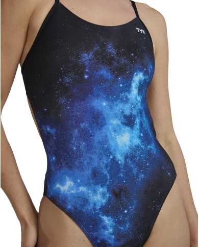 TYR Kadın Antrenman Mayosu Cutoutfit Starbne Mavi