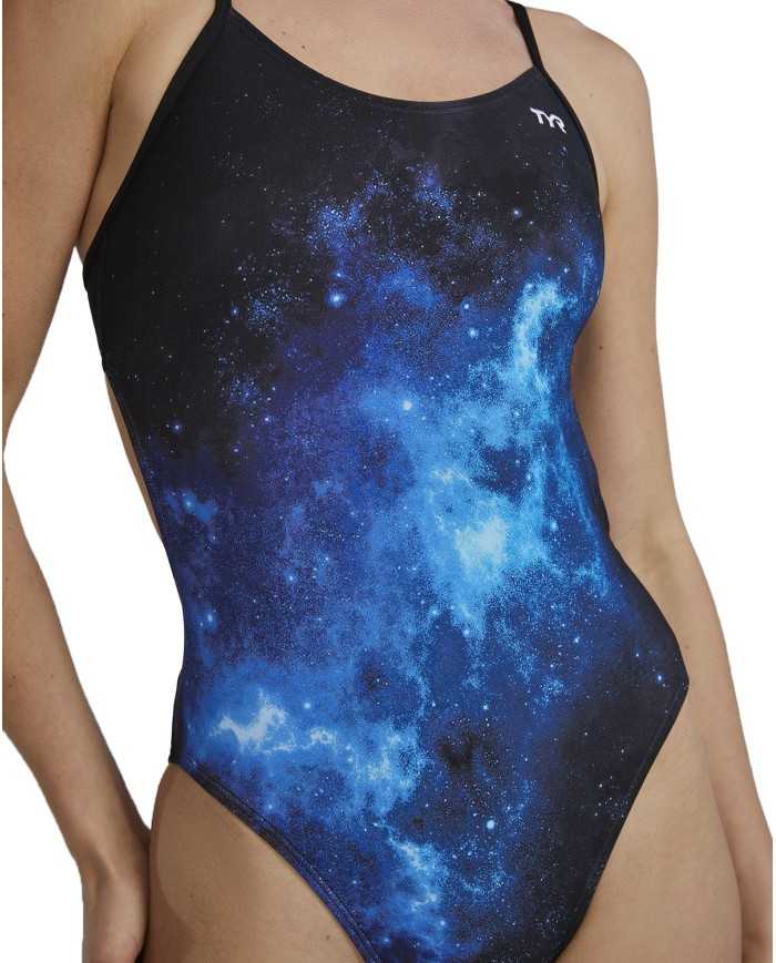 TYR Kadın Antrenman Mayosu Cutoutfit Starbne Mavi