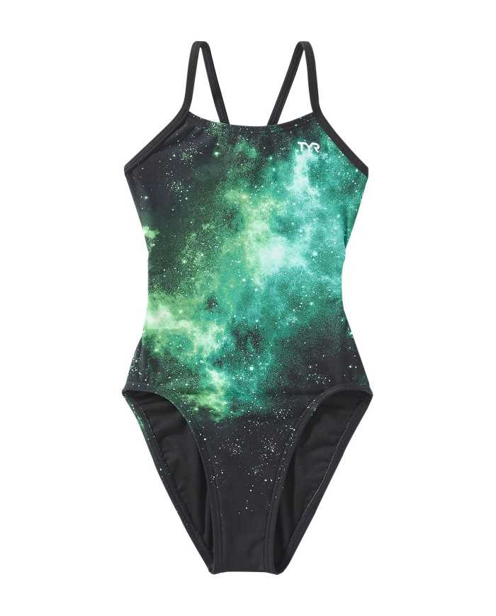 TYR Kız Çocuk Antrenman Mayosu Cutout Starborne Yesil