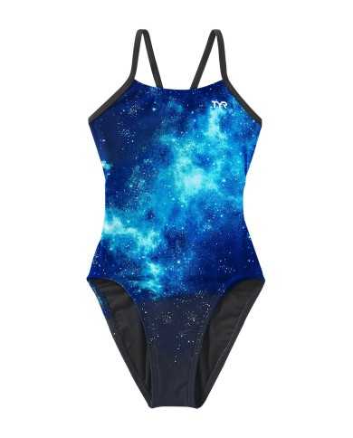 TYR Kız Çocuk Antrenman Mayosu Cutout Starborne Mavi