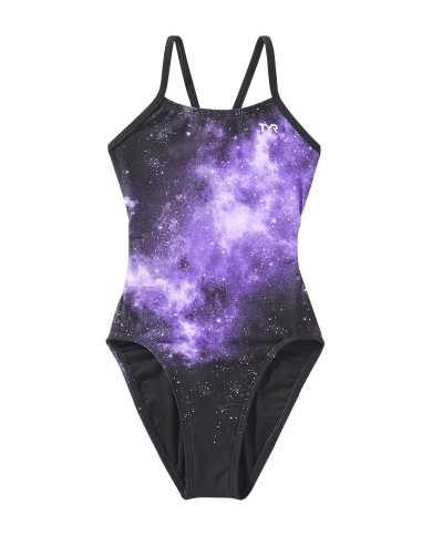 TYR Kız Çocuk Antrenman Mayosu Cutout Starborne Mor