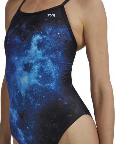 TYR Kadın Antrenman Mayosu Diamondfit Mavi/Siyah