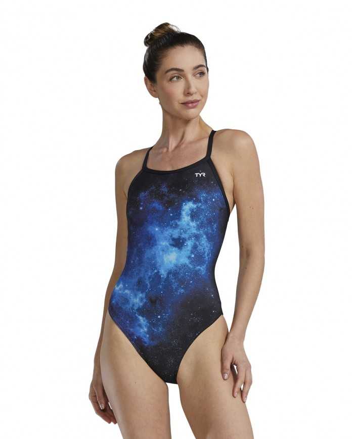 TYR Kadın Antrenman Mayosu Diamondfit Mavi/Siyah