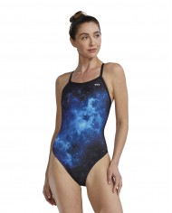 TYR Kadın Antrenman Mayosu Diamondfit Mavi/Siyah