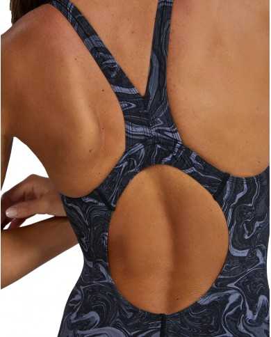 TYR Kadın Yarış Mayosu Thresher Open Back Gri/Siyah