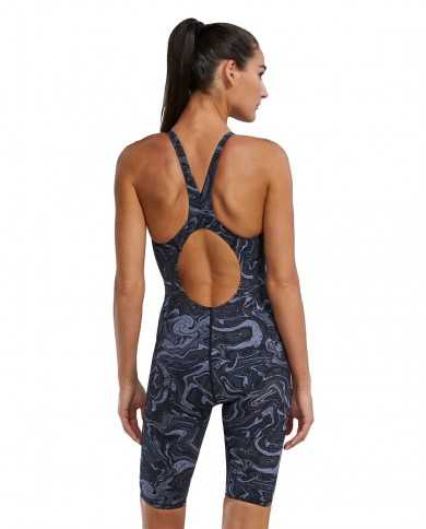 TYR Kadın Yarış Mayosu Thresher Open Back Gri/Siyah