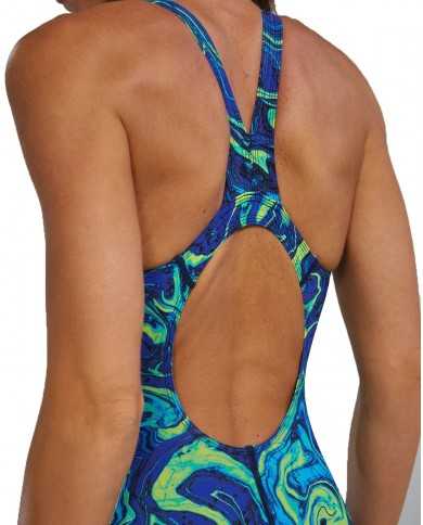 TYR Kadın Yarış Mayosu Thresher Open Back Mavi