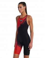 TYR Kadın Yarış Mayosu Venzo Siyah/Kırmızı