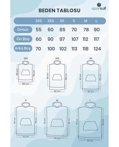 Unisex Havlu Panço - Hızlı Kuruyan Kapüşonlu Bornoz | Sporsuit