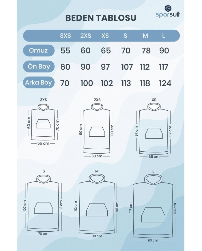 Unisex Havlu Panço - Hızlı Kuruyan Kapüşonlu Bornoz | Sporsuit