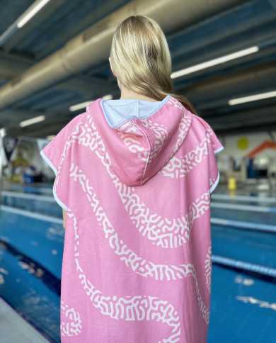 Dexel Unisex Havlu Panço Yüzücü Yarış Antrenman Havuz ve Deniz İçin Kapüşonlu Bornoz