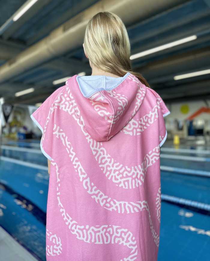 Dexel Unisex Havlu Panço Yüzücü Yarış Antrenman Havuz ve Deniz İçin Kapüşonlu Bornoz