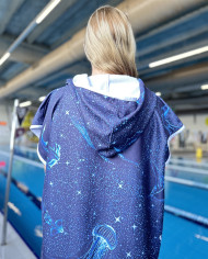 Levra Unisex Havlu Panço Yüzücü Yarış Antrenman Havuz ve Deniz İçin Kapüşonlu Bornoz