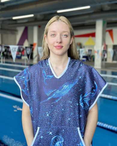 Levra Unisex Havlu Panço Yüzücü Yarış Antrenman Havuz ve Deniz İçin Kapüşonlu Bornoz