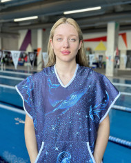 Levra Unisex Havlu Panço Yüzücü Yarış Antrenman Havuz ve Deniz İçin Kapüşonlu Bornoz