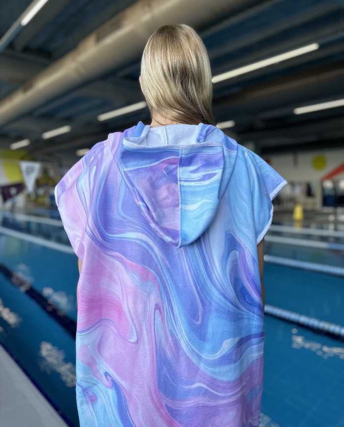 Ravon Unisex Havlu Panço Yüzücü Yarış Antrenman Havuz ve Deniz İçin Kapüşonlu Bornoz