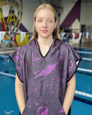 Lurem Unisex Havlu Panço Yüzücü Yarış Antrenman Havuz ve Deniz İçin Kapüşonlu Bornoz