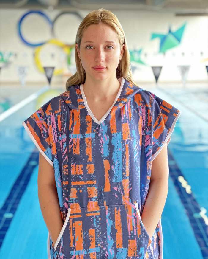 Movar Unisex Havlu Panço Yüzücü Yarış Antrenman Havuz ve Deniz İçin Kapüşonlu Bornoz