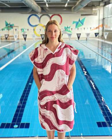 Seral Unisex Havlu Panço Yüzücü Yarış Antrenman Havuz ve Deniz İçin Kapüşonlu Bornoz