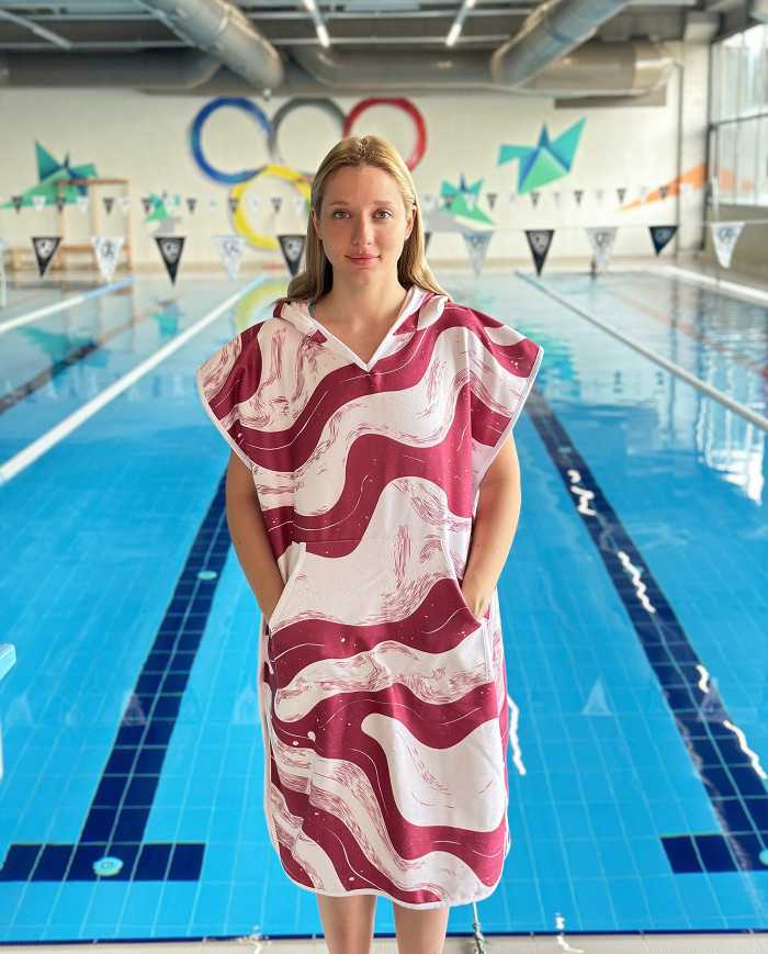 Seral Unisex Havlu Panço Yüzücü Yarış Antrenman Havuz ve Deniz İçin Kapüşonlu Bornoz